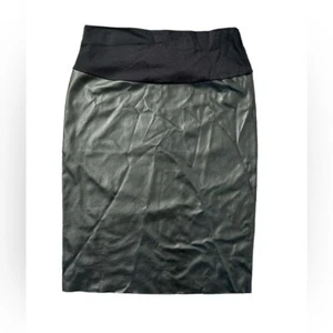 Pietro Brunelli Faux Leather Black Midi Maternity Skirt - Small - Picture 1 of 11