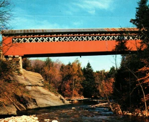 Old Covered Chiselville Bridge East Arlington Nature Photo VT Vintage Postcard - Picture 1 of 4