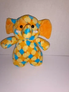 Ganz Amazing World Series 2 Stella Orange Yellow Aqua Elephant Plush 6" no code - Picture 1 of 9