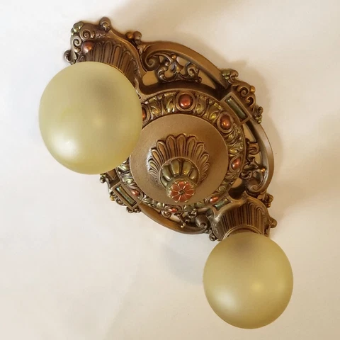 VINTAGE Art Deco Period LIGHT FIXTURE, Circa 1920's RIDDLE, Ornate Design Cover