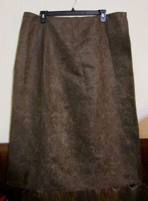 JACLYN SMITH PLUS MUJER 24W MARRÓN MOLESKIN MOSAICO VESTIDO LARGO/FALDA INFORMAL NUEVO CON ETIQUETAS Foto 1 de 2