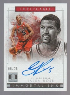 JALEN ROSE 2018-19 Impecable Tinta Inmortal Autógrafo Plateado SP ON TARJETA AUTOMÁTICA/25 Foto 1 de 2