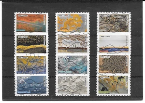 FRANCE 2018.OEUVRES DE LA NATURE.SERIE COMPLETE DE 12 TIMBRES AUTOADHE OBLITERES - Imagen 1 de 1