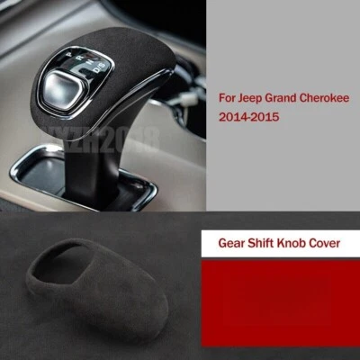 Cubierta de perilla de cambio de marchas de cuero gamuza para Jeep Grand Cherokee 2014 2015 Foto 1 de 4