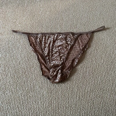 Bikini Skims Chai Terciopelo Logo Tanga, Talla 3X Nuevo con Etiquetas Foto 1 de 3