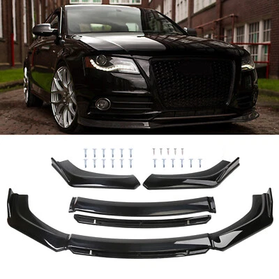 Kit de alerón divisor de labios negro brillante para parachoques delantero AUDI A3 A4 A5 Q3 Q5 S4 Foto 1 de 4