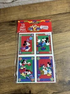 Vintage Disney 10 Stück Weihnachten Geschenkanhänger Mickey für Kinder selbstklebend versiegelt 90’ - Bild 1 von 2