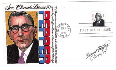 #3426 Senator Claude Pepper 2000 FDC Hand-Painted Bernard Goldberg - Image 1 of 2