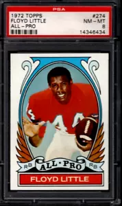 PSA 8 - 1972 Topps #274 Floyd Little ALL-PRO Denver Broncos HOF - Picture 1 of 2
