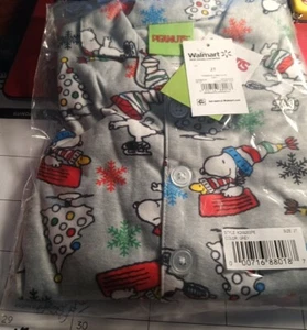 Peanuts Pajama Set 2T Shirt/Pants Holiday Snoopy/Woodstock New - Picture 1 of 6