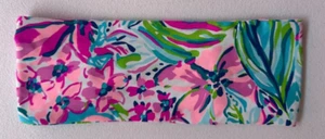 Lilly Pulitzer Chilly Lilly Button Up Headband Pink Blue Tropical Floral Hair - Picture 1 of 7