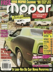 MOPAR COLLECTORS GUIDE 1998 JAN - MOPAR CALENDAR, 66 HP2 HEMI BELVEDERE - Imagen 1 de 1