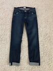 Hudson Jeans Womens 27 Bacara Crop Straight Cuffed Jeans Dark Washed Stretch