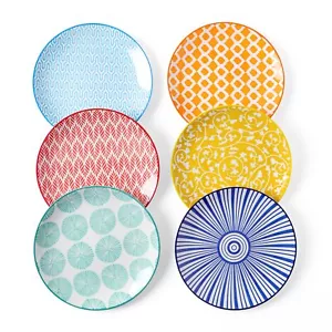 Ceramic Dessert Plates Set of 6, Small Salad Plates 6 Inch Appetizer Plates for - Picture 1 of 7