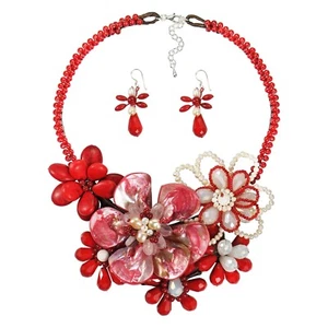 Exuberantes conjunto de joyas de mezcla de piedras florales - Imagen 1 de 4