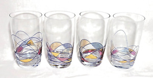 Milano Romanian Mosaic Stained Glass Water Ice Tea Glasses 5.5 in Set of 4