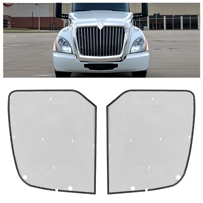 For International Harvester ProStar 2008-2018 Black Grille Bug Screen Steel 2Pcs - Image 1 of 4
