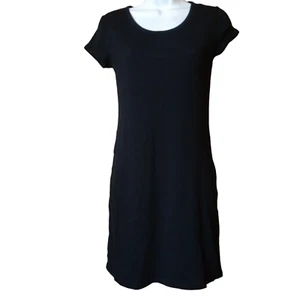 Mossimo Women's XS Black Short Sleeve Ribbed T-Shirt Sheath Dress - Picture 1 of 4