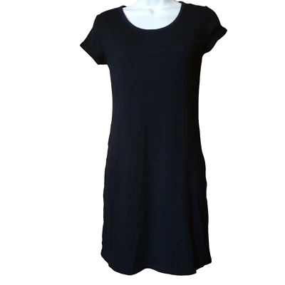Mossimo Mujer XS Negro Manga Corta Acanalado Camiseta Vestido Vaina Foto 1 de 4
