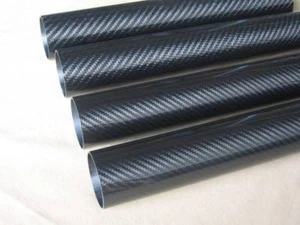 45MM OD x 41MM ID X 1000MM (1m) Long carbon Fiber tube 3k Glossy (Roll Wrapped) - Picture 1 of 3