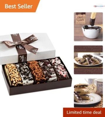 Valentine's Biscotti Gift Box Gourmet Cookies Chocolate Almonds Candied - Image 1 of 4