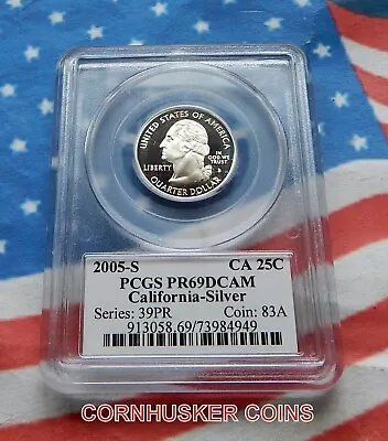 2003-S CALIFORNIA  SILVER WASHINGTON QUARTER PCGS PR69DCAM ~ DEEP MIRROR SURFACE - Image 1 of 2