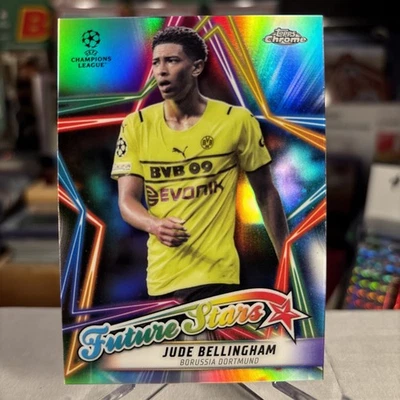 Jude Bellingham 2021-22 Topps Chrome UCL Future Stars UEFA REFRACTOR ⭐️MINT GEM? - Image 1 of 3