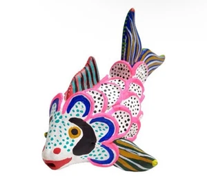 Figura Silbato Pez Arcilla Ocumicho Arte Popular Mexicano Hecha a Mano 10x11cm - Imagen 1 de 2