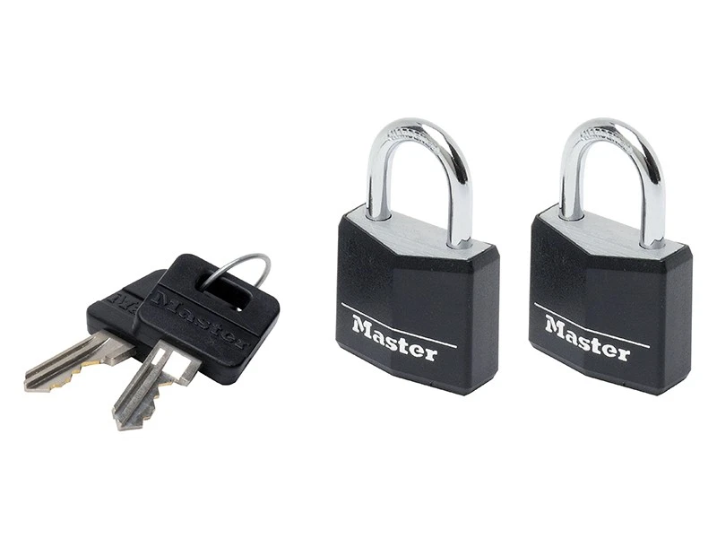 Master Lock Aluminium Schwarz Vinyl Schutzhülle 30mm Schloss 4-Pin - Und X 2 ML - Image 1 of 1