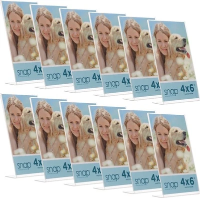 Set of 12 - 4"x6" Clear Acrylic Self Standing Photo Frames - Perfect for Show... - Image 1 of 4