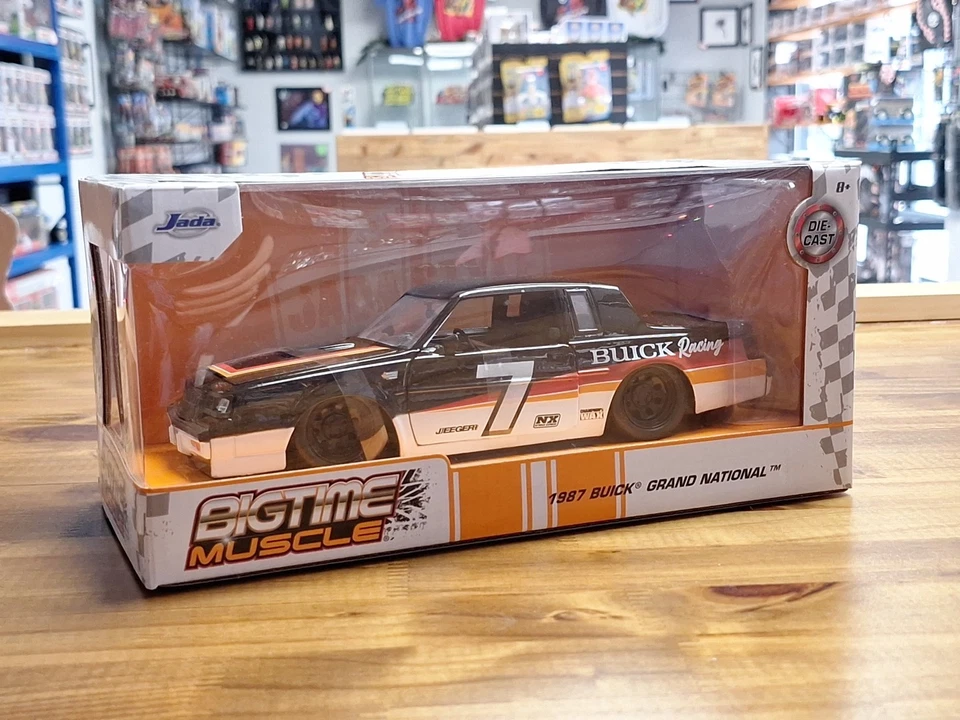 Coche fundido a presión Jada 1:24 Bigtime Muscle 1987 Buick Grand National negro/blanco 35864 Foto 1 de 1