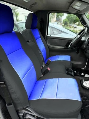 CUBIERTAS DE ASIENTO Y CONSOLA FORD RANGER 2010-2011 NEGRO/AZUL CUERO S AJUSTE PERSONALIZADO Foto 1 de 4