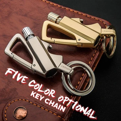 Wasserdichte Notfeuer Starter Metall Feuerzeug Flaschenöffner Schlüsselanhänger - Bild 1 von 4