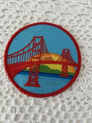 California Golden Gate Bridge Patch Round. 3.5 in. Embroidered. - Image 1 of 3