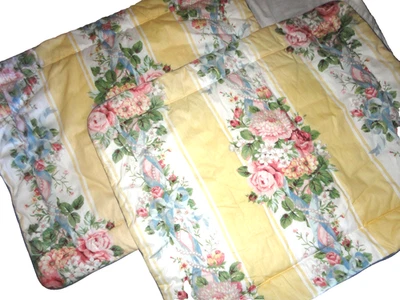 DE COLECCIÓN CROSCILL PRINCESA AMARILLO AZUL CINTAS (2) FUNDAS DE ALMOHADA ESTÁNDAR 20X26 Foto 1 de 4