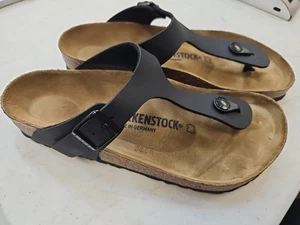 Birkenstock Gizeh 39 (8.5 US) Regular Fit Black NEW Slight Defect - Picture 1 of 6