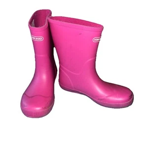 Viking Classic Indie Rubber Rain Boot Pink Fuchsia 33 Kids 1 - Picture 1 of 6