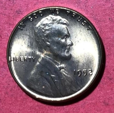 ¡Centavos Lincoln 1952 elección de Estados Unidos sin circular! COMPLETAMENTE ROJO"! ¡Moneda antigua de Estados Unidos! Foto 1 de 2