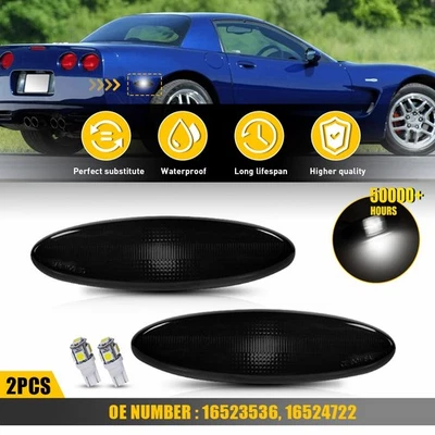 适用于雪佛兰 Corvette C5 1997 - 2003 2004 2004 烟熏后侧标记灯外壳 A — 第 1/4 张图片