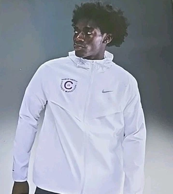 Nike Hombres Chicago Marathon 2025 Impossiblemente Ligero Hombre Chaqueta Con Capucha Blanca Nueva con Etiquetas L Foto 1 de 4