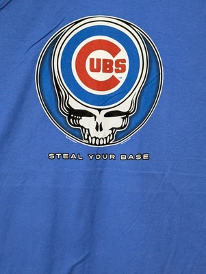 Liquid Blue 男式 T 恤蓝色 Grateful Dead Steal Your Base Cubs XL #3732 全新无标签 — 第 1/4 张图片