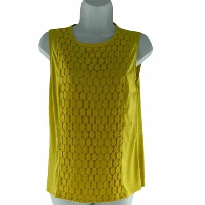 Top George para mujer talla pequeña (4-6) amarillo sin mangas elástico bordado de encaje Foto 1 de 4