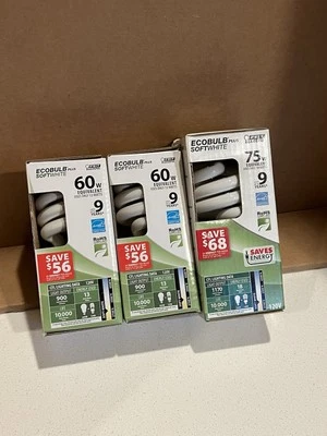 Feit 2 - 60 / 13 Watt And 1 - 75 / 18 Watt Twist Soft White GU24 Base 3 Pack - Image 1 of 3