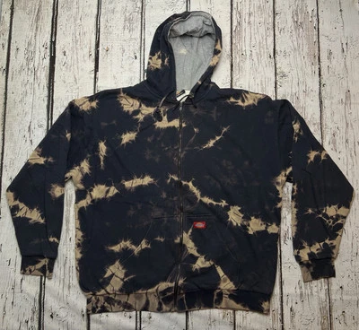 Dickies Bleached Thermal Waffle Knit Lined Full Zip Hoodie Sweatshirt - XXL Tall - Image 1 of 4
