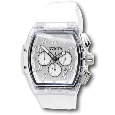Reloj cronógrafo Invicta S1 Rally cristal para hombre 47 mm caja transparente esfera blanca 45481 Foto 1 de 4