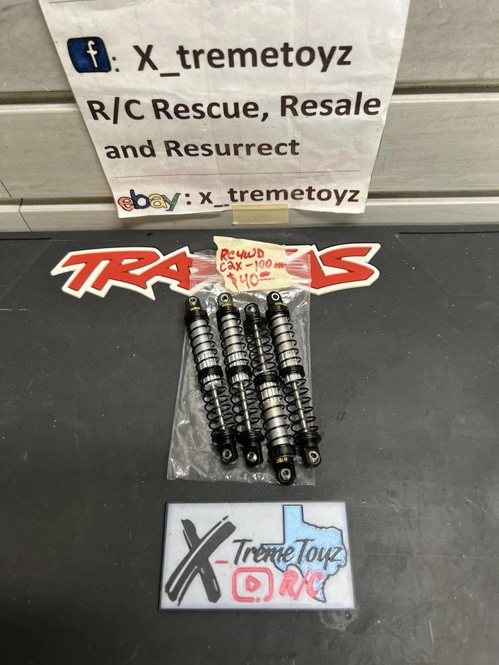 Amortiguadores de aluminio 1/10 RC4wd C2x estilo oruga 100 mm 4 roscados amortiguador camión axial Foto 1 de 1