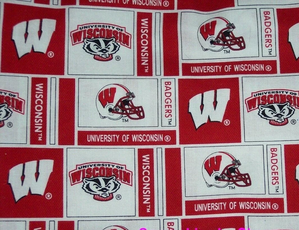 Corbatas para el cabello de tela de retazos de tejones de la Universidad de Wisconsin Scrunchie Scrunchies Foto 1 de 1