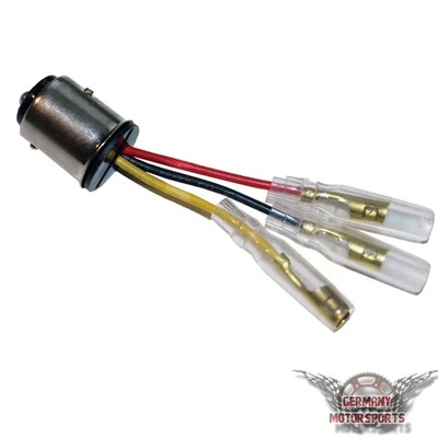 IXS Motorrad Universal Rücklicht Adapter Kabel Typ 2 für Birnenfassungen BAY15D