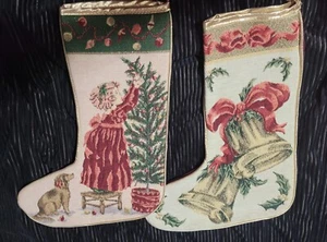 Needlepoint Weihnachtsstrümpfe Baumglocke Hund Weihnachtsstrümpfe 2er Set - Bild 1 von 8