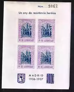 ESPAÑA VIÑETAS GUERRA CIVIL HB NUEVA PI DE LLOBREGAT 3 SIN GOMA - Imagen 1 de 1